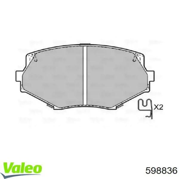 Передние тормозные колодки 598836 VALEO