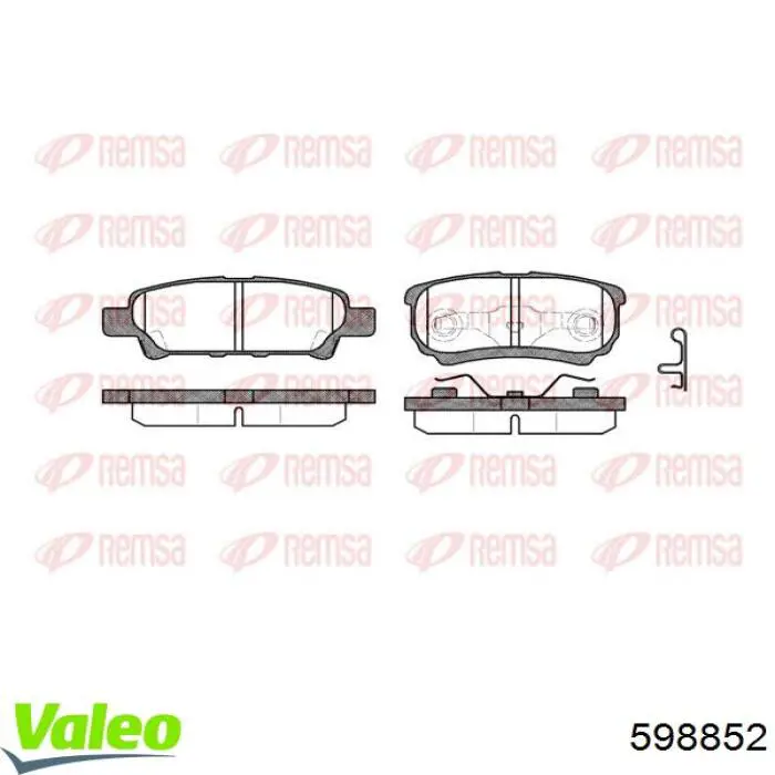 Купить 598852 VALEO Колодки тормозные задние, дисковые