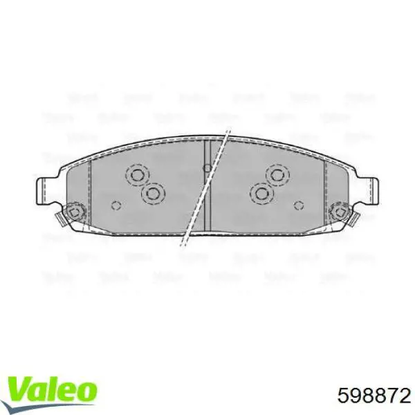 Передние тормозные колодки 598872 VALEO