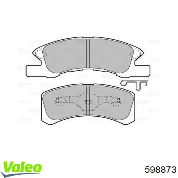 Передние тормозные колодки 598873 VALEO