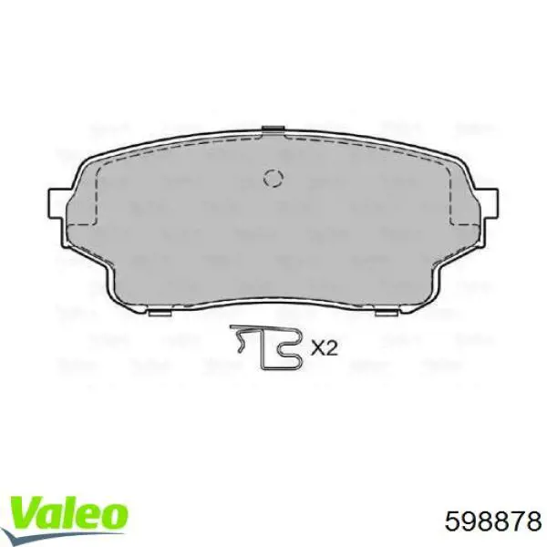 Передние тормозные колодки 598878 VALEO