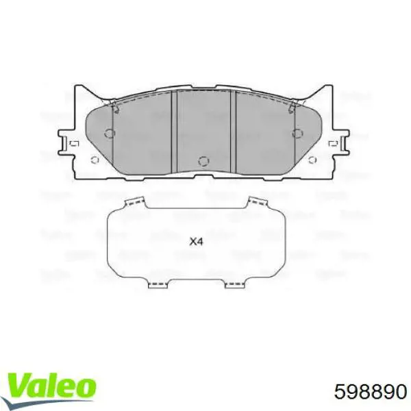 Передние тормозные колодки 598890 VALEO