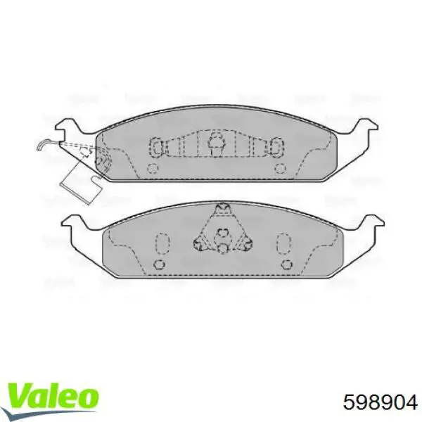 Передние тормозные колодки 598904 VALEO