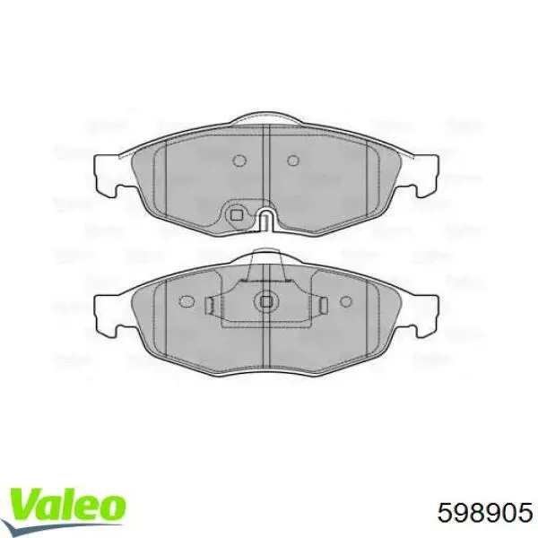 Передние тормозные колодки 598905 VALEO