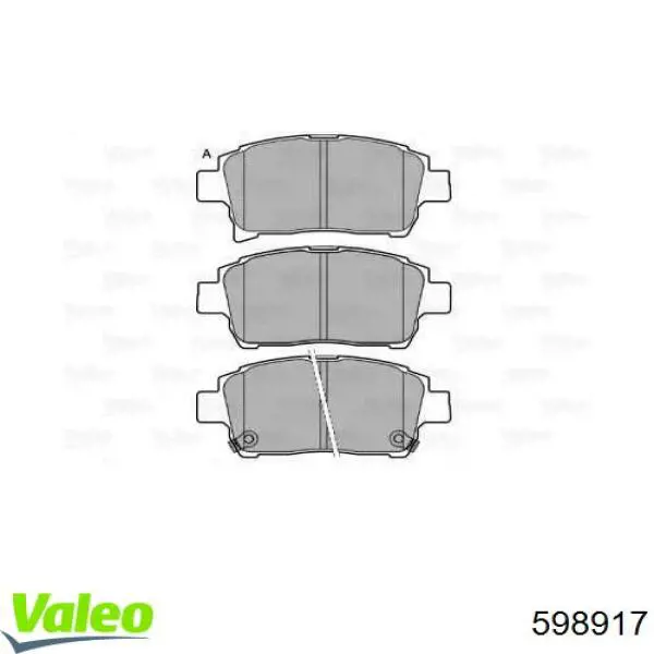 Передние тормозные колодки 598917 VALEO