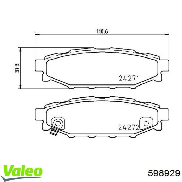 Задние дисковые колодки VALEO 598929