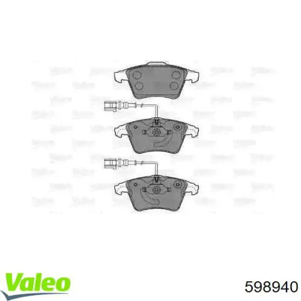 Передние тормозные колодки 598940 VALEO