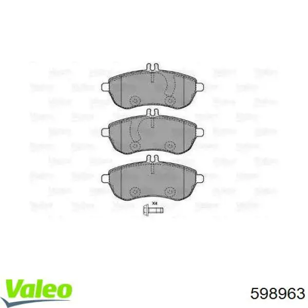 Передние тормозные колодки 598963 VALEO