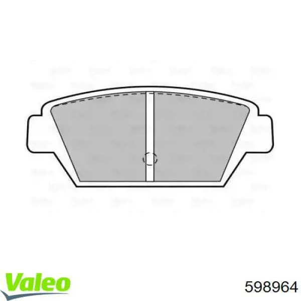 Задние тормозные колодки 598964 VALEO