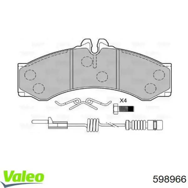 Передние тормозные колодки 598966 VALEO