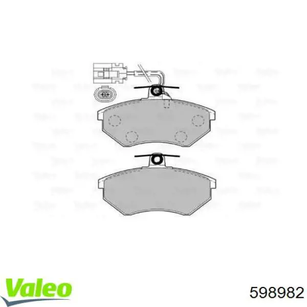 Передние тормозные колодки 598982 VALEO