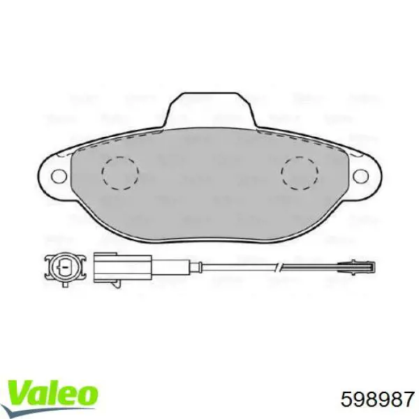 Передние тормозные колодки 598987 VALEO