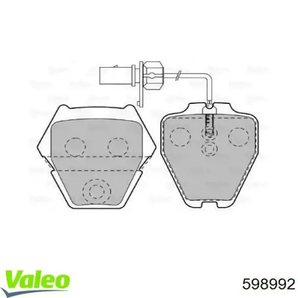 Передние тормозные колодки 598992 VALEO