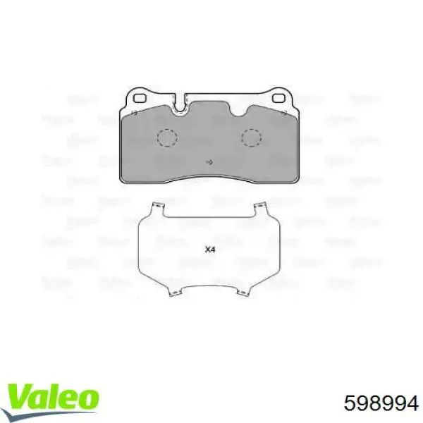 Передние тормозные колодки 598994 VALEO