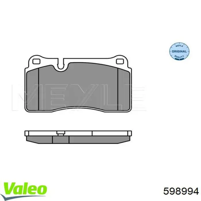 Передние тормозные колодки 598994 VALEO