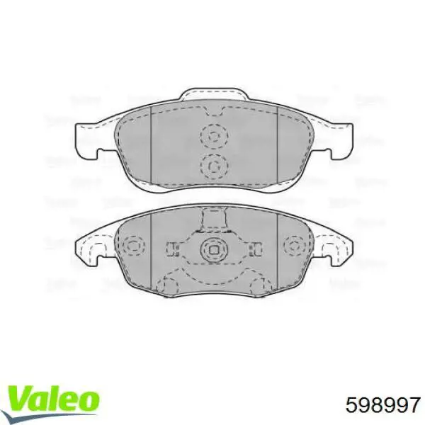 598997 VALEO колодки тормозные передние дисковые
