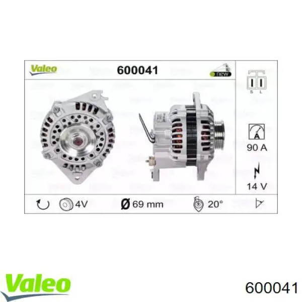 Генератор 600041 VALEO