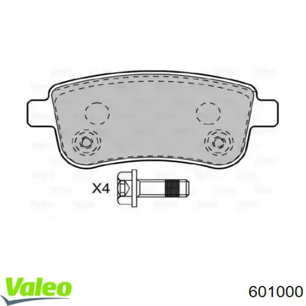 Задние тормозные колодки 601000 VALEO