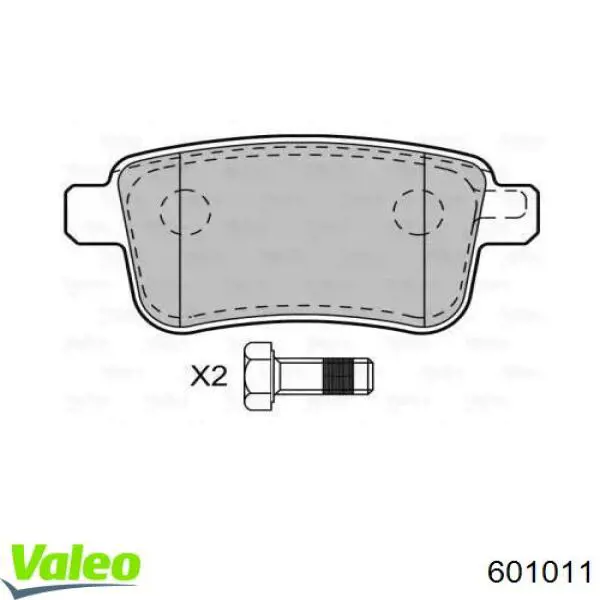 Задние тормозные колодки 601011 VALEO