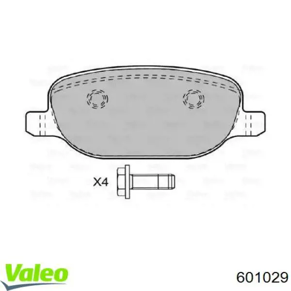 Задние тормозные колодки 601029 VALEO