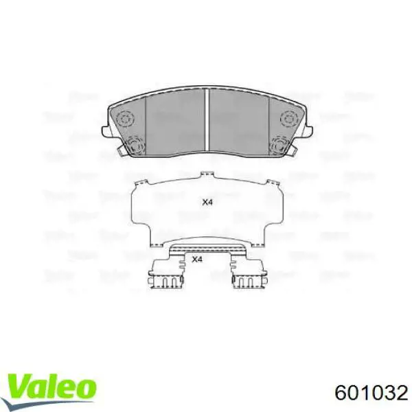 Передние тормозные колодки 601032 VALEO