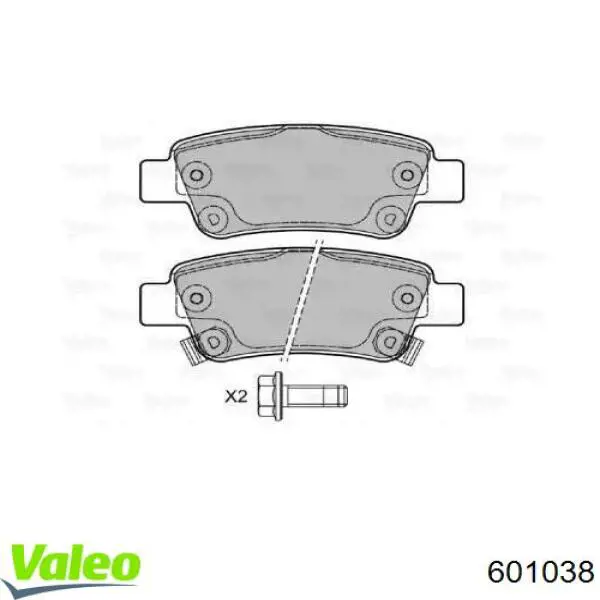 Задние тормозные колодки 601038 VALEO