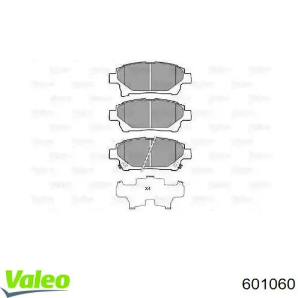 Передние тормозные колодки 601060 VALEO