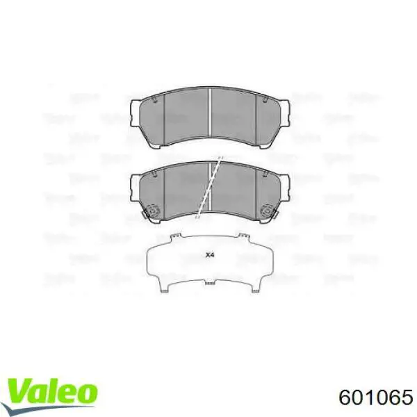 Передние тормозные колодки 601065 VALEO