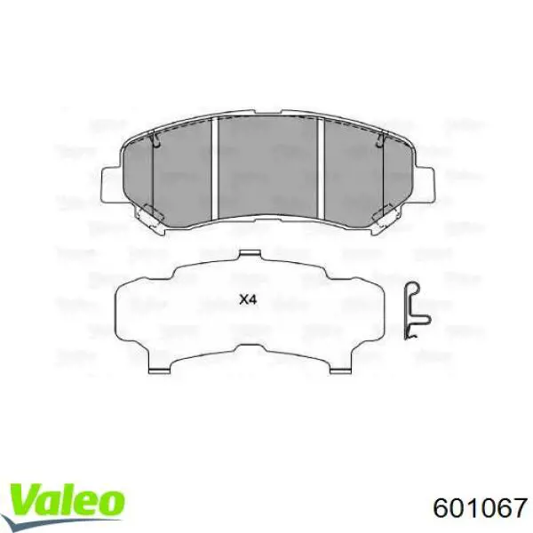 Передние тормозные колодки 601067 VALEO