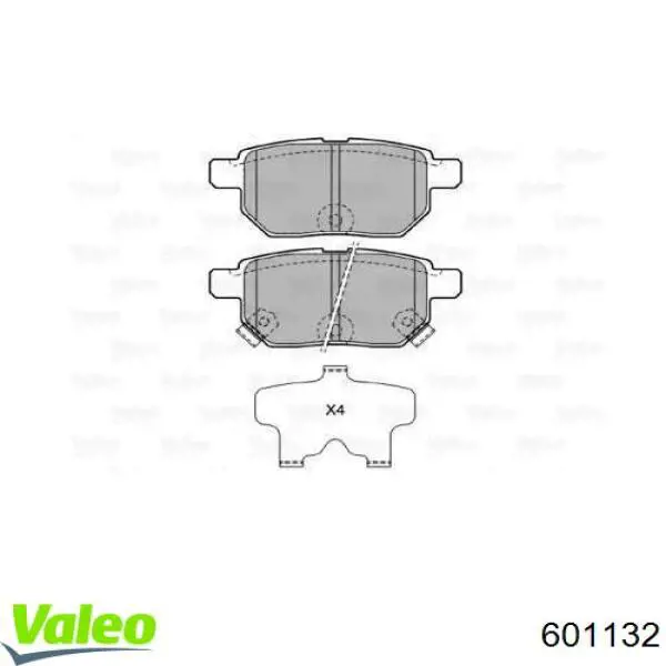 Задние тормозные колодки 601132 VALEO