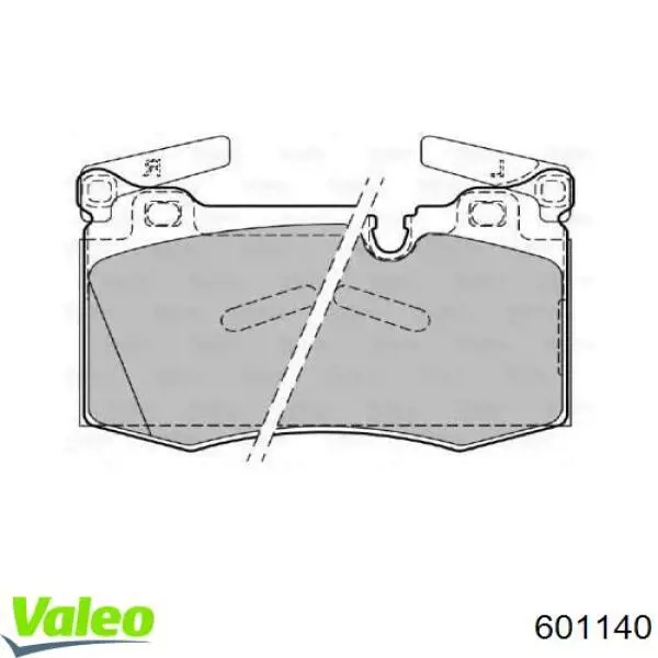 Передние тормозные колодки 601140 VALEO