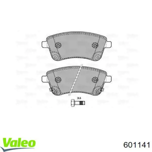 Передние тормозные колодки 601141 VALEO