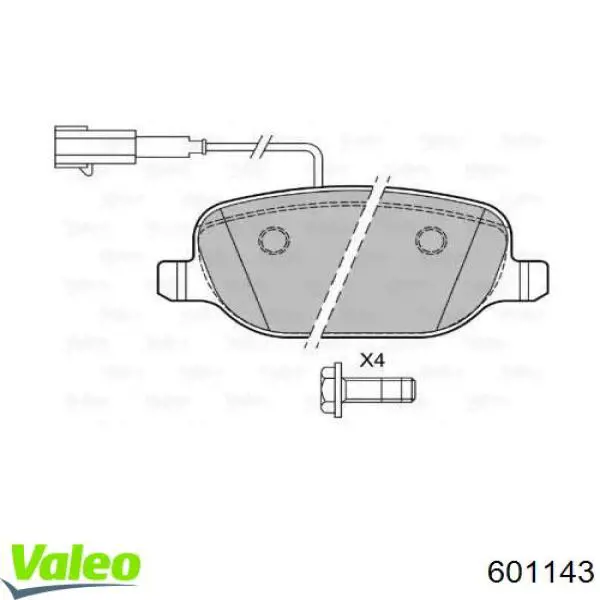 Задние тормозные колодки 601143 VALEO