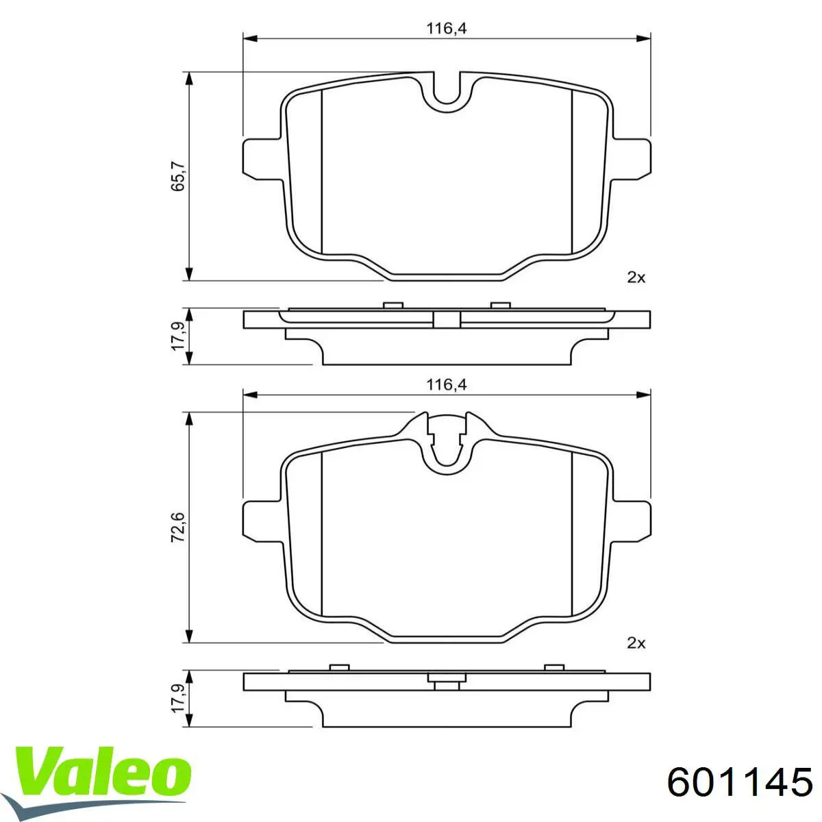 Колодки дисковые  VALEO 601145 цена, от 78.87 USD