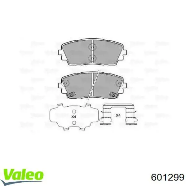 Передние тормозные колодки 601299 VALEO