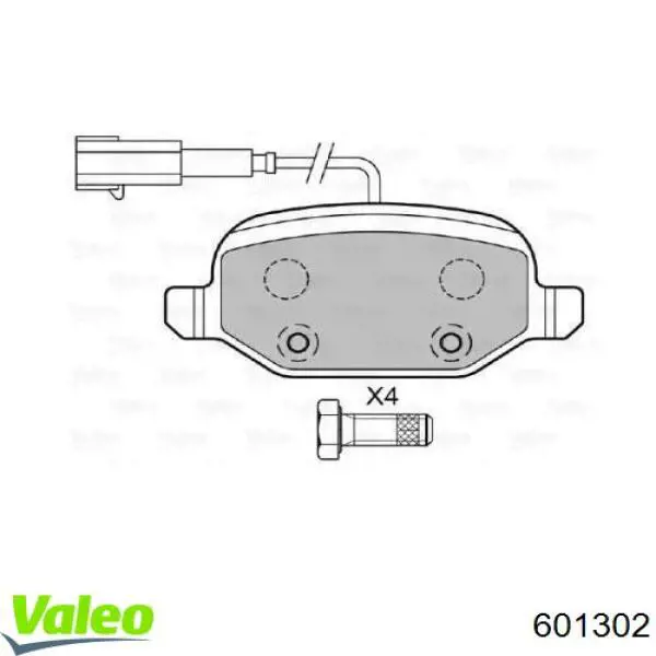 Задние тормозные колодки 601302 VALEO