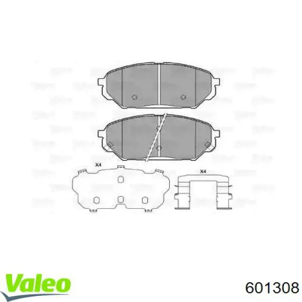 Передние тормозные колодки 601308 VALEO