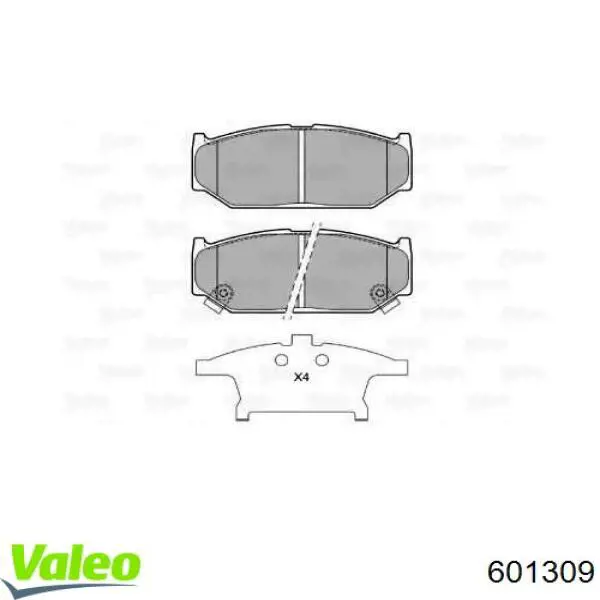 601309 VALEO колодки тормозные передние дисковые