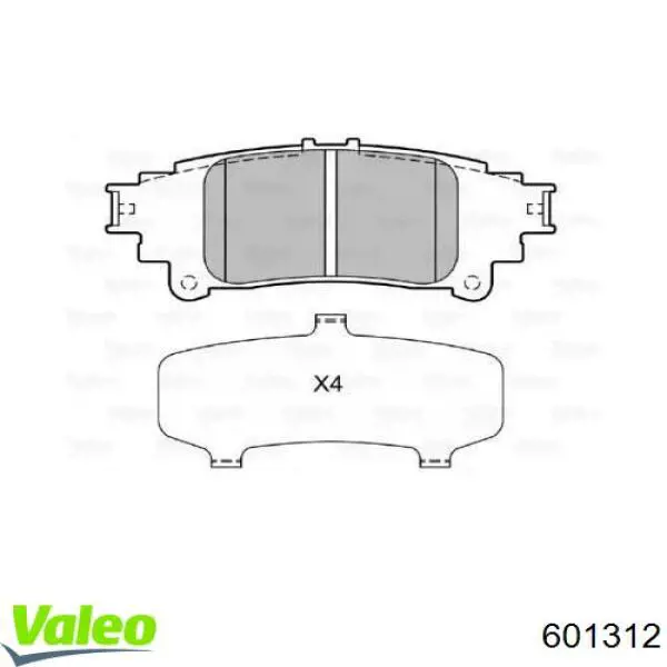 Задние тормозные колодки 601312 VALEO