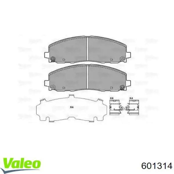 Передние тормозные колодки 601314 VALEO