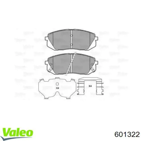 Передние тормозные колодки 601322 VALEO