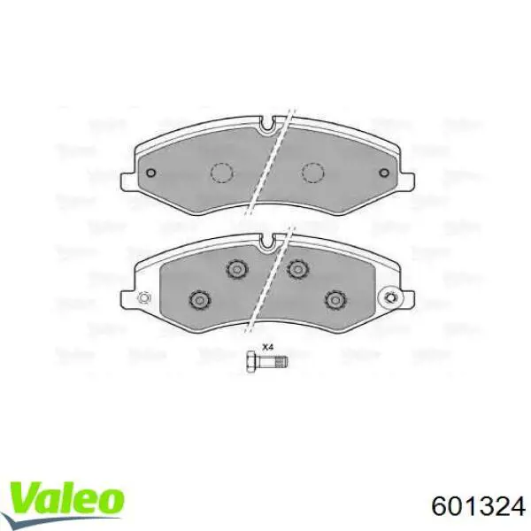 Передние тормозные колодки 601324 VALEO