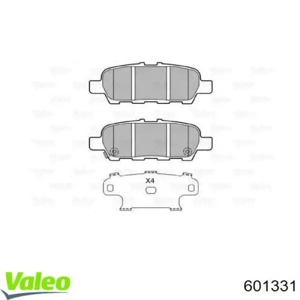 Задние тормозные колодки 601331 VALEO