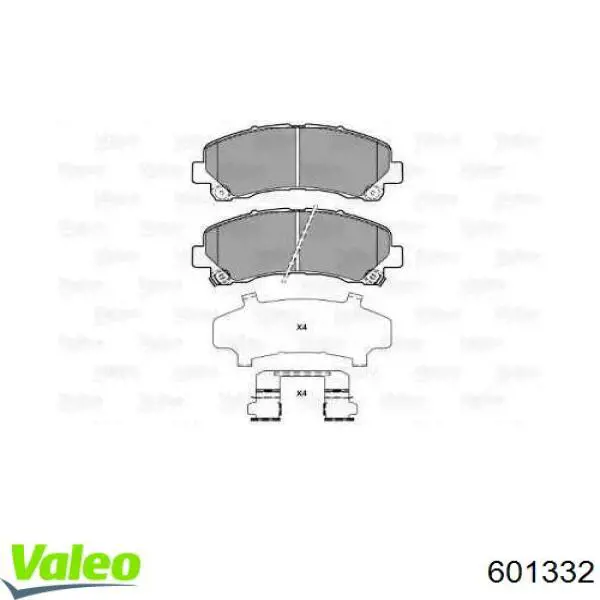 Передние тормозные колодки 601332 VALEO