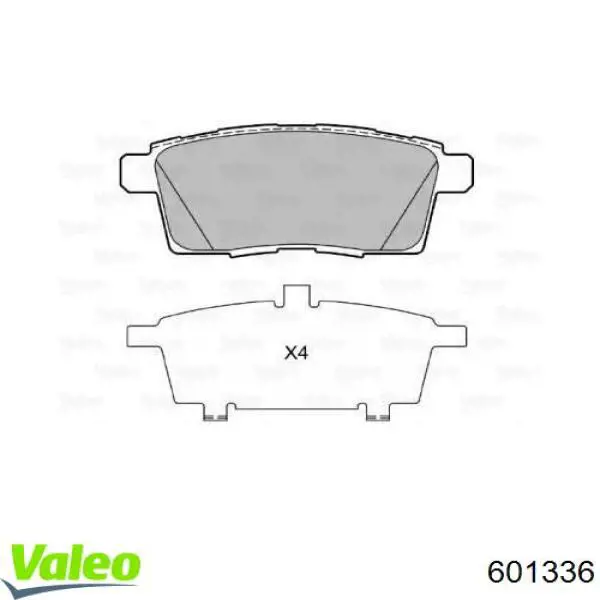 Задние тормозные колодки 601336 VALEO