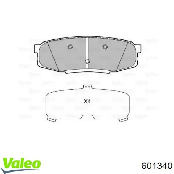 Задние тормозные колодки 601340 VALEO