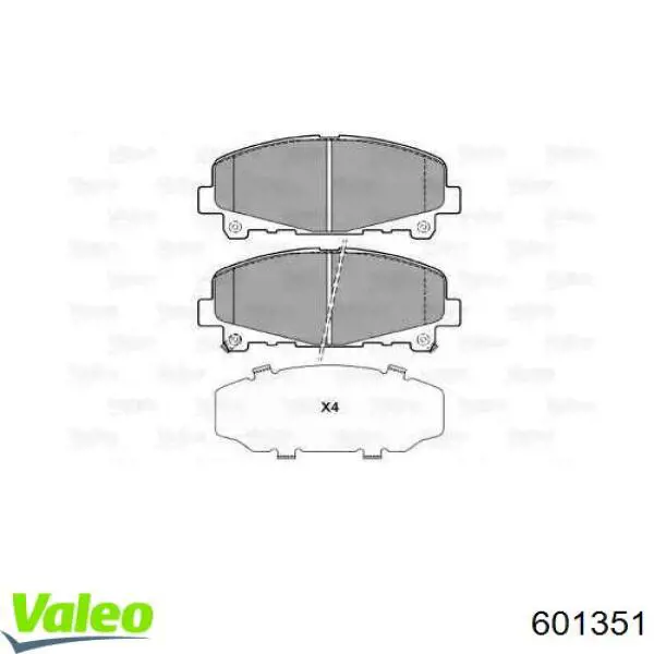 601351 VALEO колодки тормозные передние дисковые