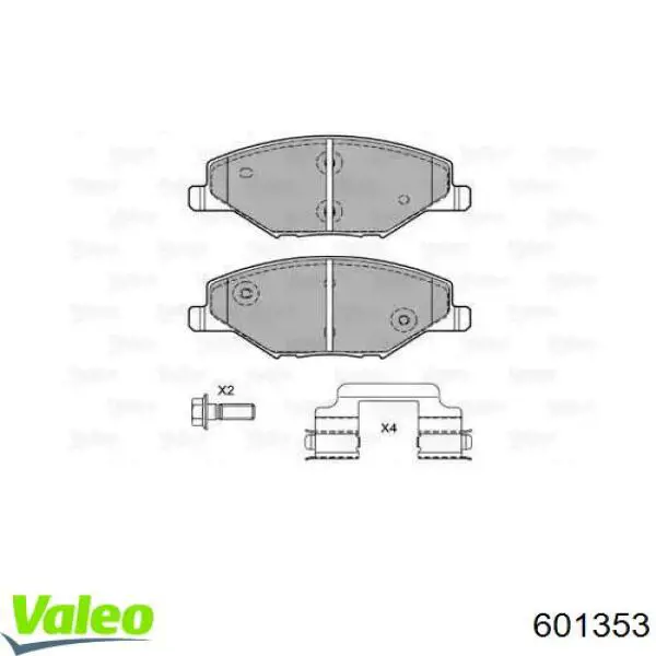 Передние тормозные колодки 601353 VALEO