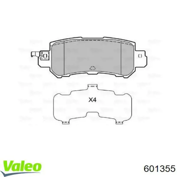 Задние тормозные колодки 601355 VALEO