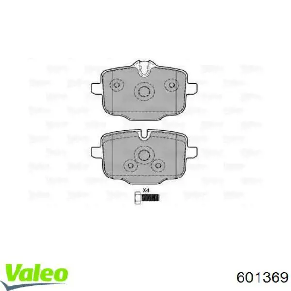 Задние тормозные колодки 601369 VALEO